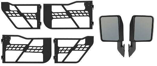 Off-road Tubular Half Door with Mirror For Jeep Wrangler JK 2007 - 2017