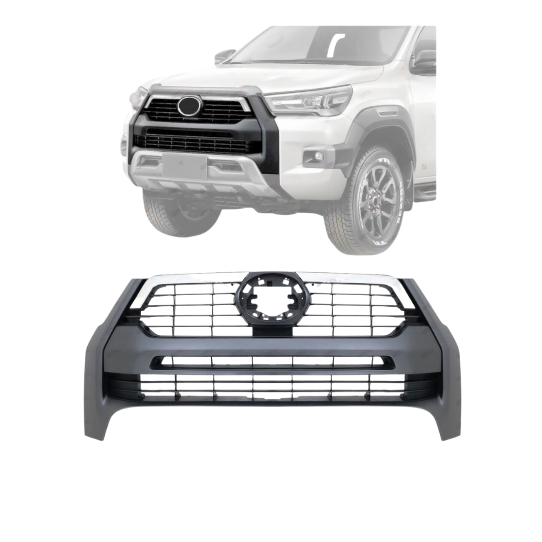 FPI Front Grille OEM For Hilux Adventure 2021 - 2023 Black & Chrome