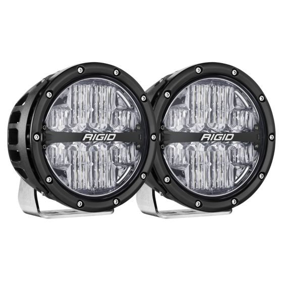 360 Series LED Round Fog Light, 6 Inch, Driving, RGBW Backlight, Pair White