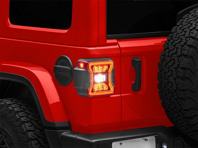 Red 3D LED Tail Light For Jeep Wrangler JL 2018-2025