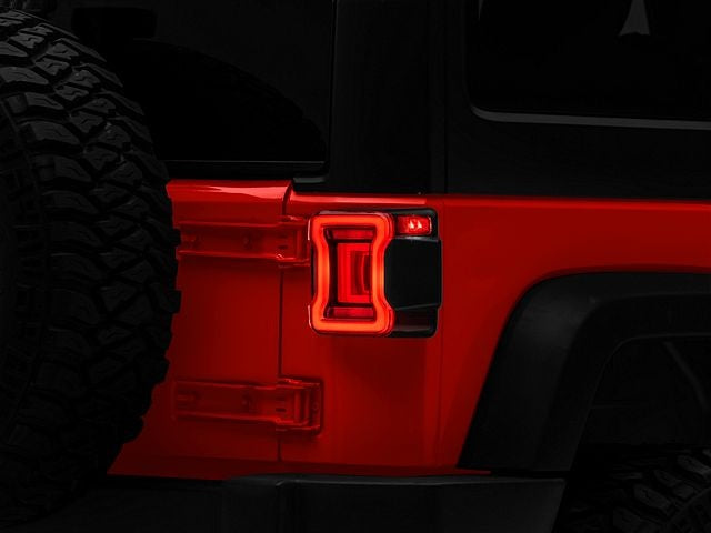 4D Black LED Tail Light For Jeep Wrangler JL 2018-2025