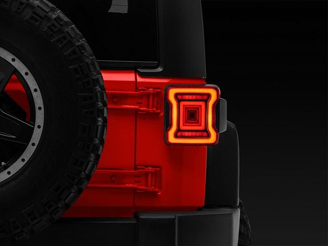 4D Black LED Tail Light For Jeep Wrangler JL 2018-2025