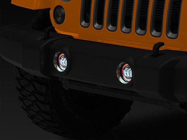 4 inches RGB Led Fog Lights for Jeep Wrangler JK & JL 2007-2025