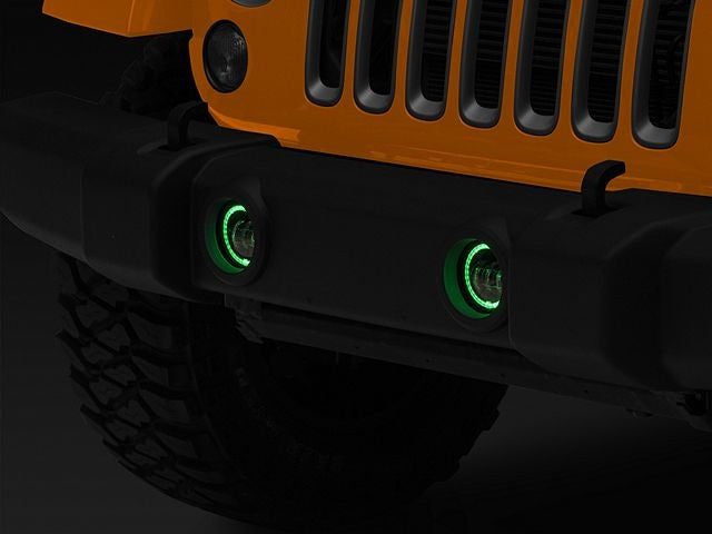 4 inches RGB Led Fog Lights for Jeep Wrangler JK & JL 2007-2025