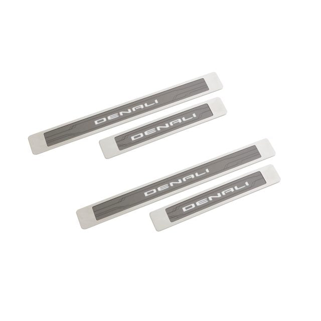 Illuminated Front and Rear Door Sill Plates with Denali Script gmc yukon 2021-2023