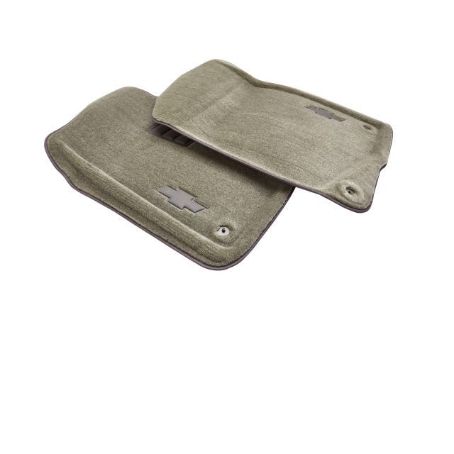 Front Carpeted Floor Mats in Titanium with Bowtie Logo. CHEVROLET