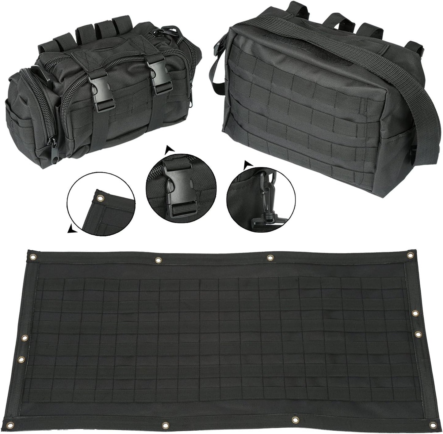 Tailgate Tool Kit Storage with Bag for Jeep Wrangler JK & JL 2007-2023