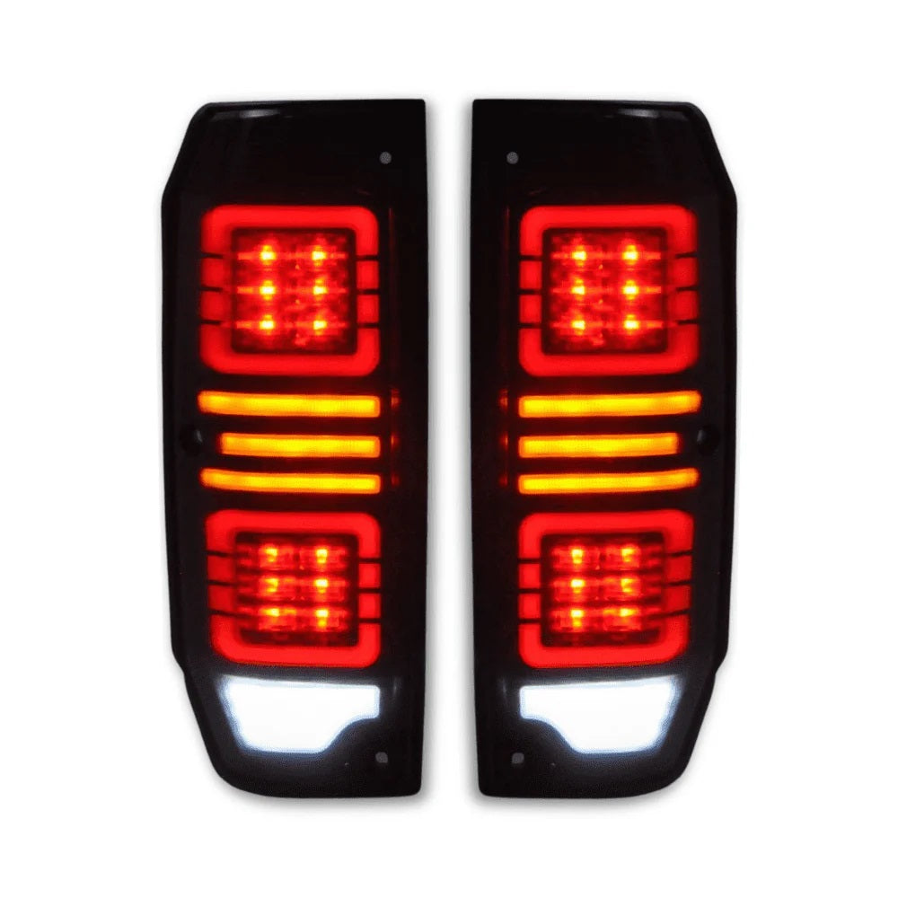 Smoked Halo LED Tail Lights for Toyota Land Cruiser 76 Series 1984-2021