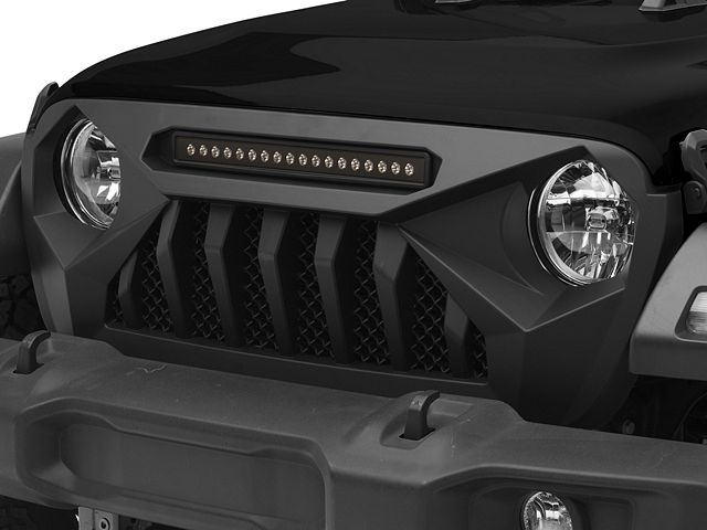 RedRock Diamond Eye Grille with LED Light Bar JL and Gladiator