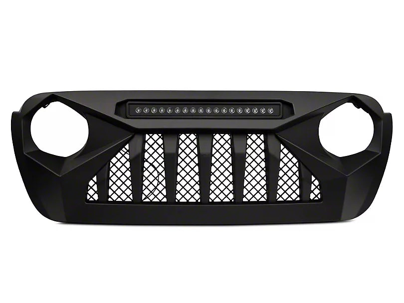 RedRock Diamond Eye Grille with LED Light Bar JL and Gladiator