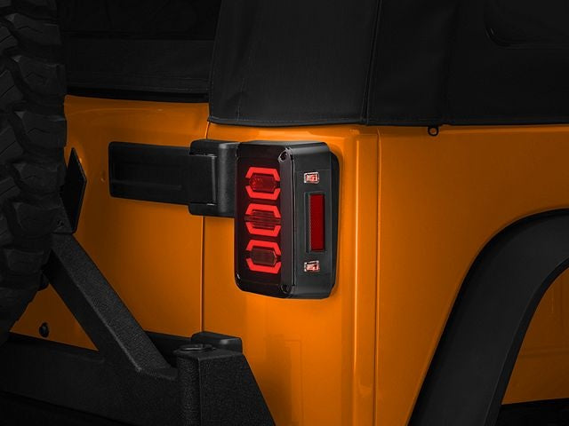 LED Tail Light with Side Reflectors For Jeep Wrangler JK 2007-2017