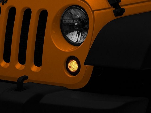 LED Turn Signal With Ring Front Grill Lights for Jeep Wrangler JK 2007-2017