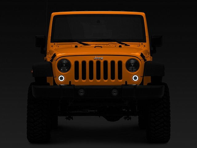 LED Turn Signal With Ring Front Grill Lights for Jeep Wrangler JK 2007-2017