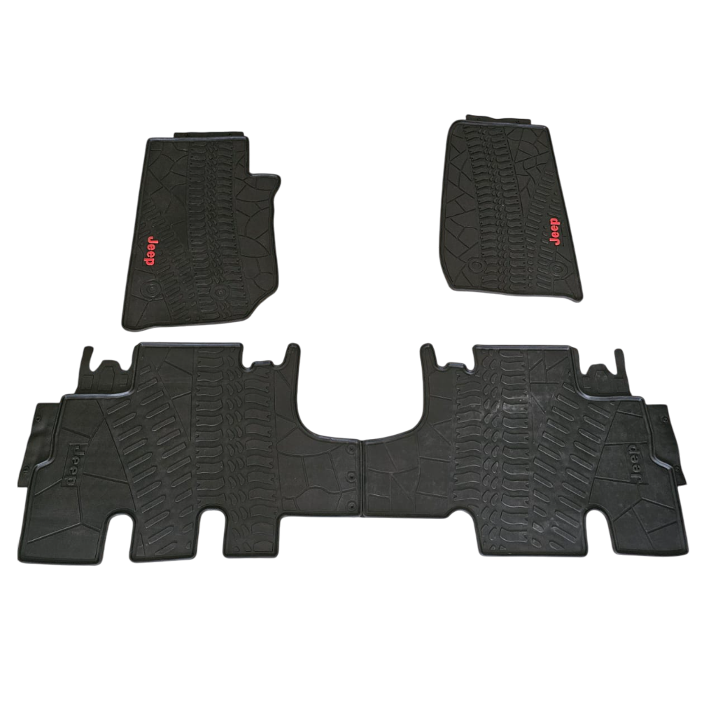 Black Rubber Car Mat for Jeep Wrangler 2Door & 4Door JK 2007-2017