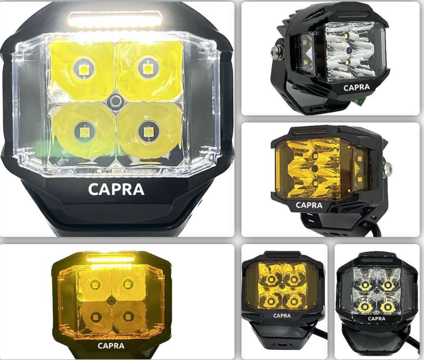 2 Pcs 4 & 7 Inch Yellow & White LED Light