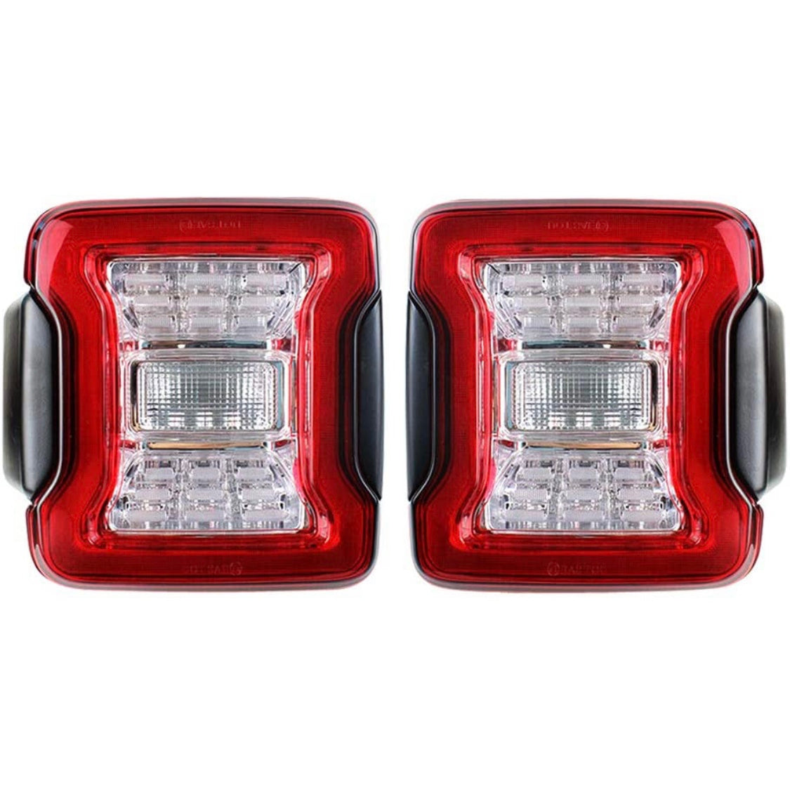 Red And White 3D LED Tail Light For Jeep Wrangler JL 2018-2025