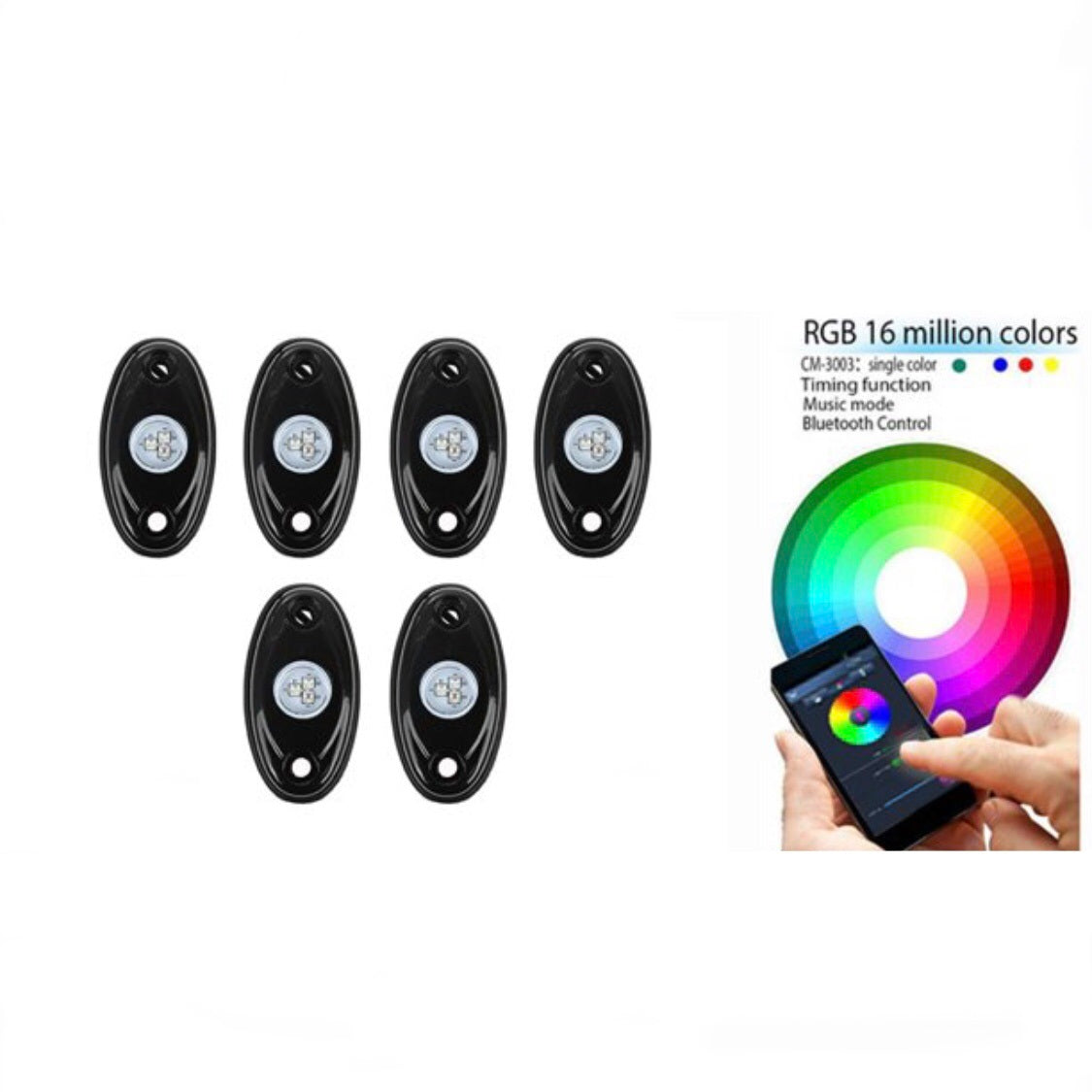 RGB Rock Light 6 or 8 Pcs