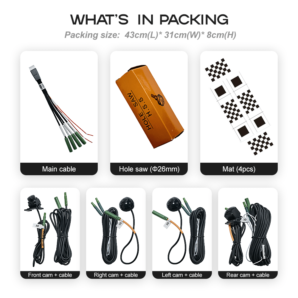 Carobotor 360° surround view camera system for jeep wrangler JL & Gladiator 2018 - 2025