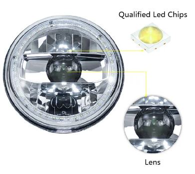 Headlight with ring for Jeep Wrangler JK 2007-2017