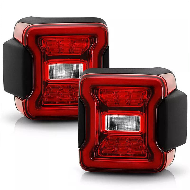 Red 3D LED Tail Light For Jeep Wrangler JL 2018-2025