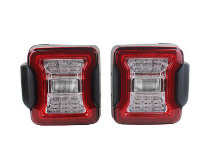 3D Red & Smoked LED Tail Light For Jeep Wrangler JL 2018-2024