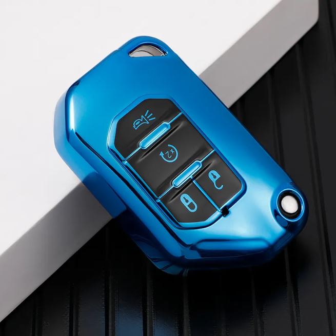 Key Cover for Jeep Wrangler JL & Gladiator 2018-2025 Blue