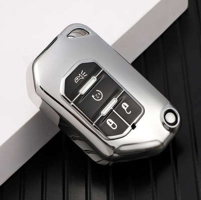 Key Cover for Jeep Wrangler JL & Gladiator 2018-2025 Silver