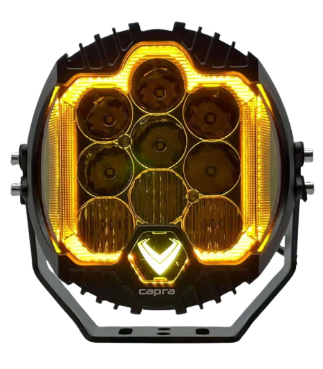 2 Pcs 7 Inch 360W Yellow LED Light with DRL