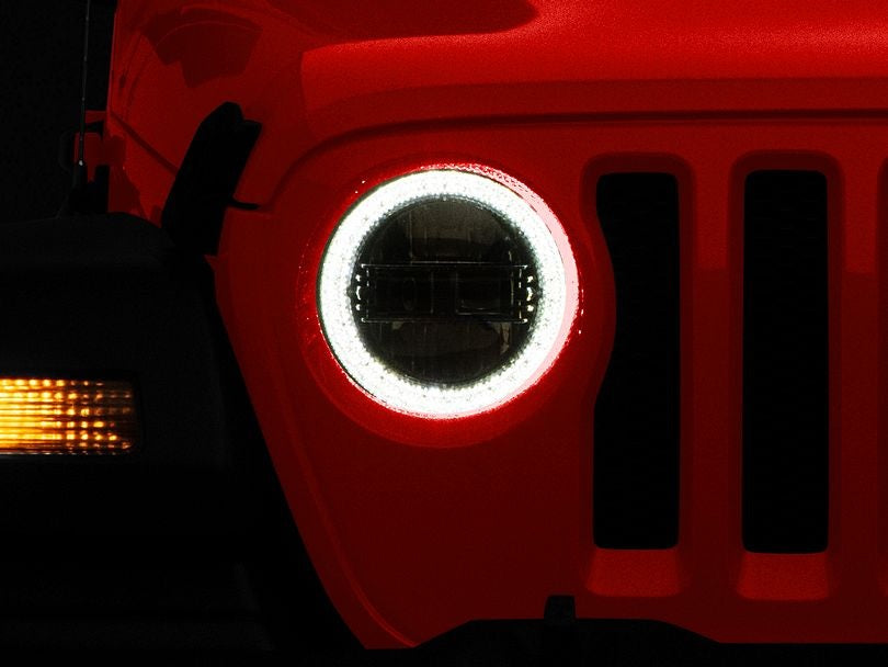 White LED Headlight With DRL for Jeep Wrangler JL & Gladiator 2018-2023