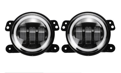 4 inches Led Fog Lights with Halo Ring for Jeep Wrangler JK & JL 2007-2024