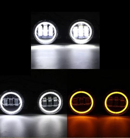 4 inches Led Fog Lights with Halo Ring for Jeep Wrangler JK & JL 2007-2024