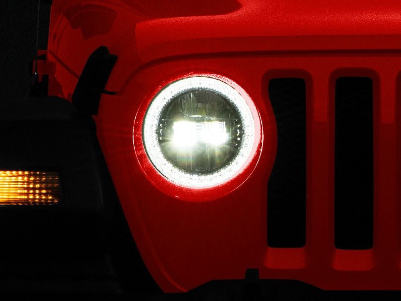 White LED Headlight With DRL for Jeep Wrangler JL & Gladiator 2018-2023