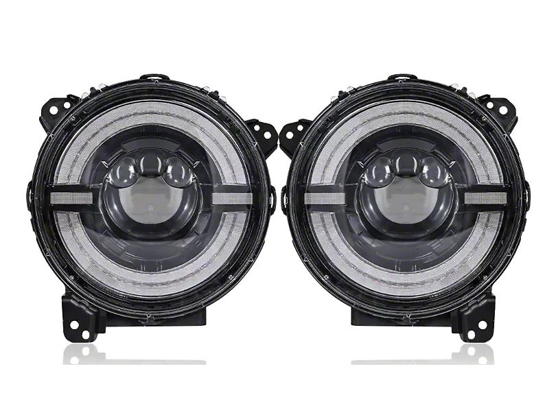 Headlight White LED With DRL for Jeep Wrangler JL & Gladiator 2018-2025