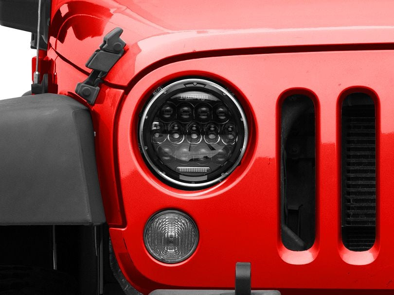 Headlight White LED with DRL for Jeep Wrangler JK 2007-2017