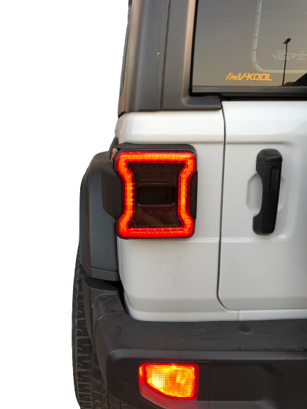 Red & Smoked Tail Light Conversion JK To JL for Jeep Wrangler JK 2007-2017