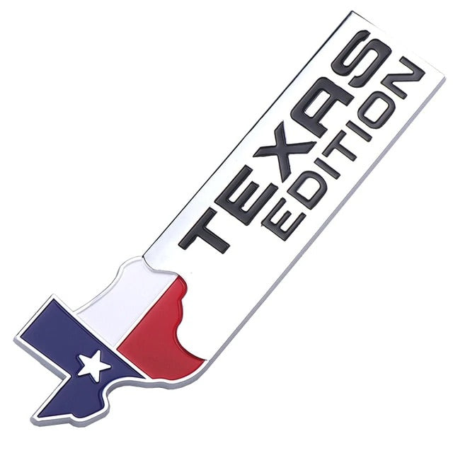 2x Texas Edition Emblem Badge – Chrome-Look Decal Sticker For Trucks & SUVs