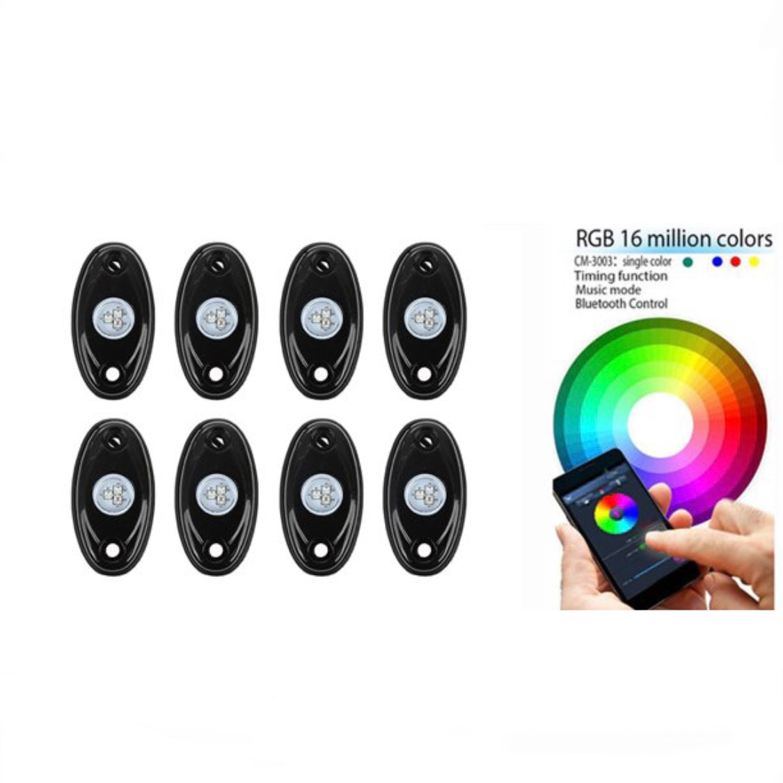 RGB Rock Light 6 or 8 Pcs