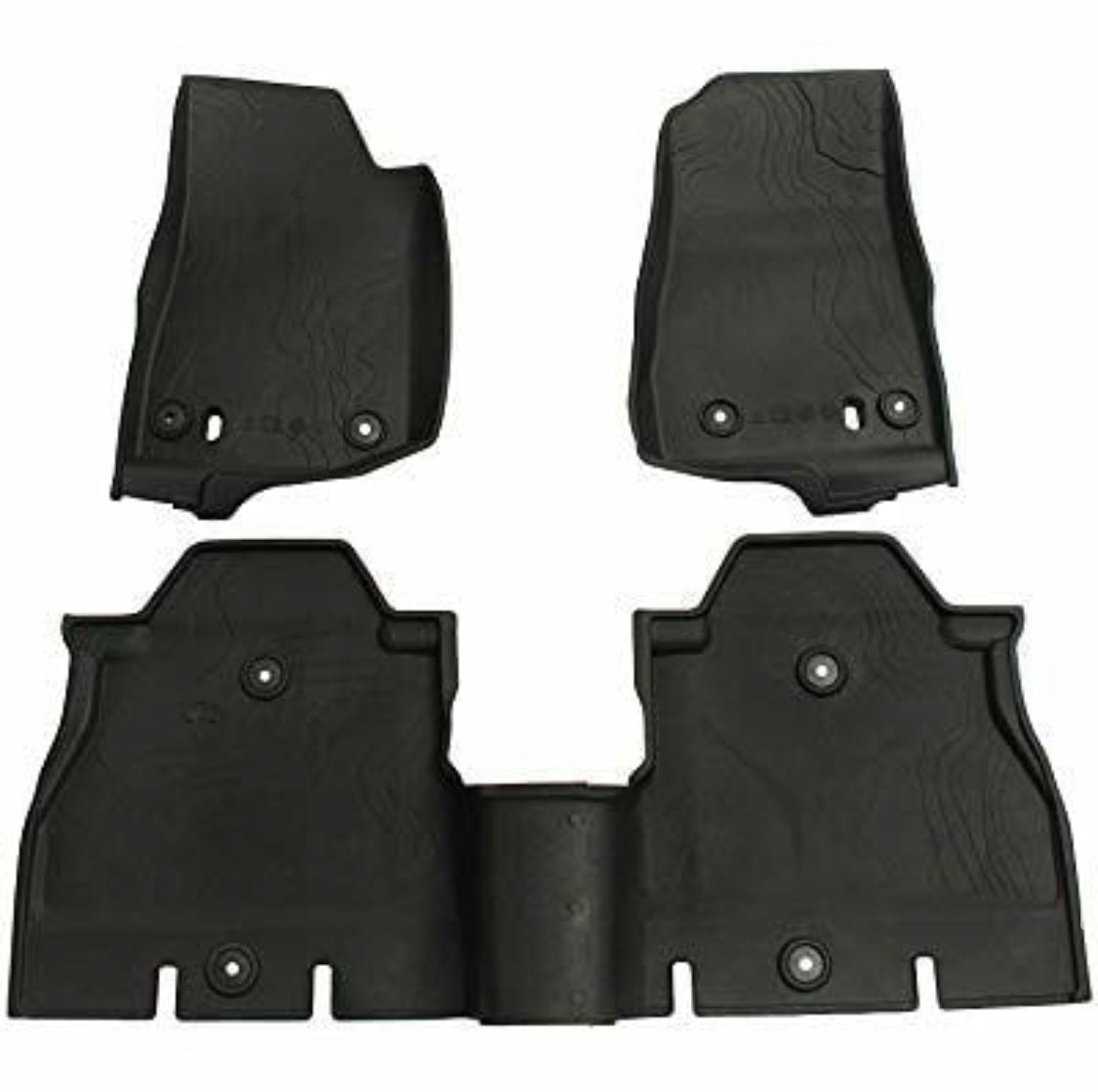 Black Rubber Car Mat for Jeep Wrangler 4 Door JL 2018-2025