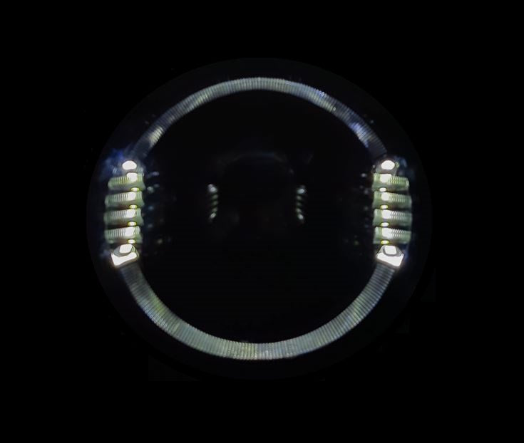 Headlight White LED with Ring for Jeep Wrangler JK 2007-2017