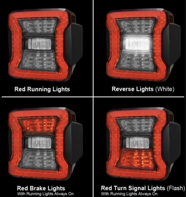 Red & Smoked Tail Light Conversion JK To JL for Jeep Wrangler JK 2007-2017