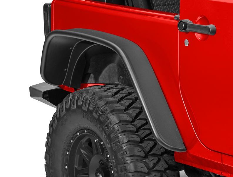 Plastic Flat Fender Flare With LED for Jeep Wrangler JK 2007-2017
