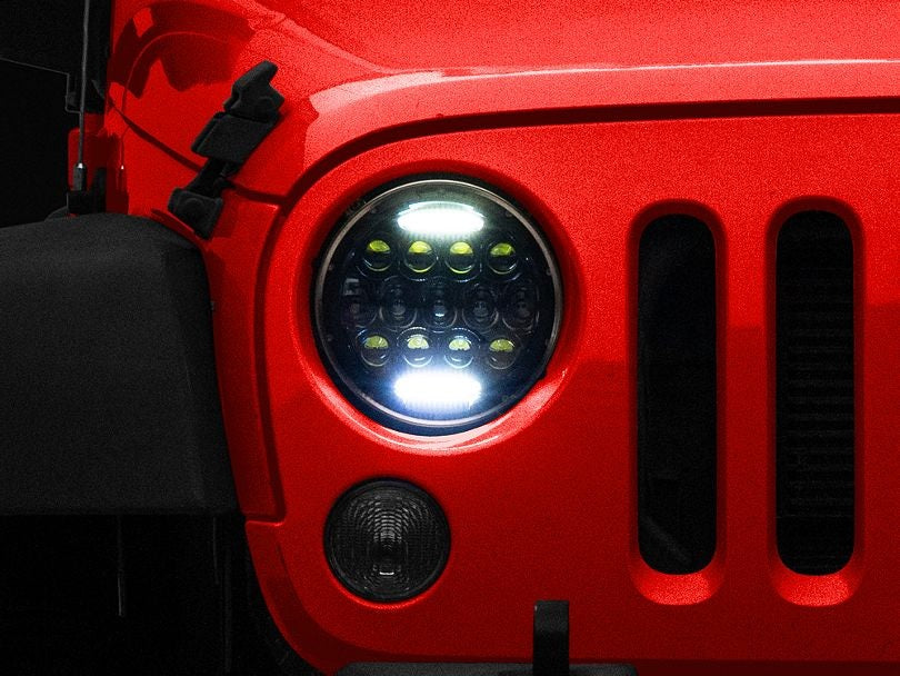 Headlight White LED with DRL for Jeep Wrangler JK 2007-2017