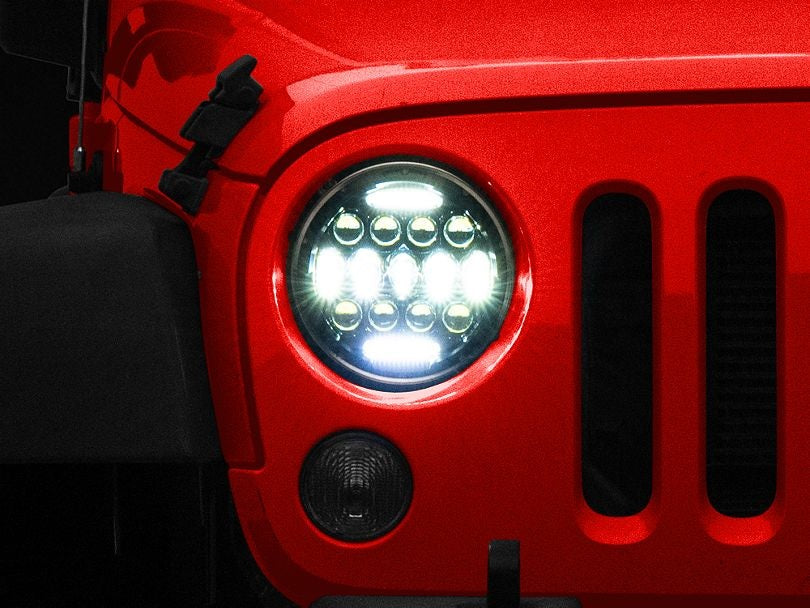 Headlight White LED with DRL for Jeep Wrangler JK 2007-2017