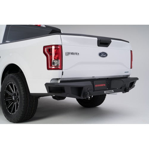 Pair Of Primered Steel Rear Bumper End Caps For 2015-2020 Ford F-150 - Left & Right, W/ Park Assist Sensor Cut-Outs