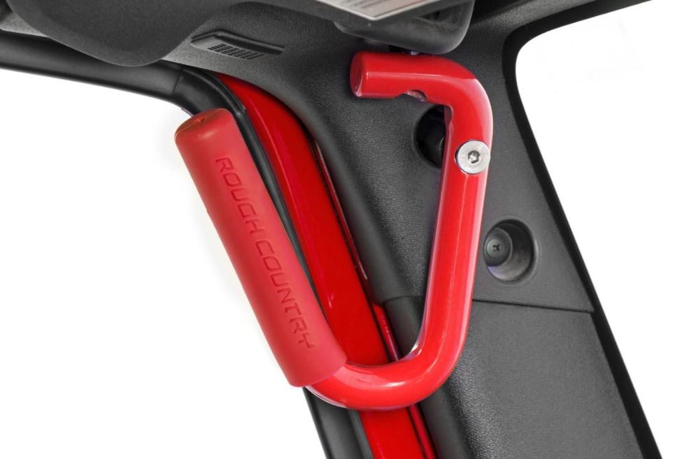 Red Steel Grab Handle Set for 2 Door Jeep Wrangler JK 2007-2017