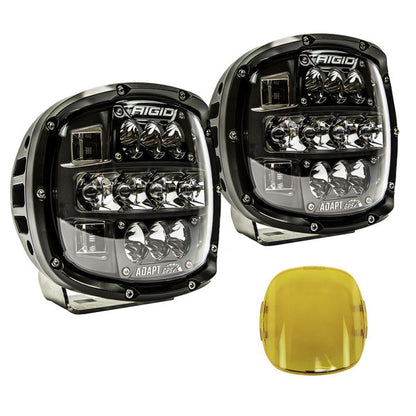 RIGID LIGHT Adapt XP Xtreme LED Lights With Yellow Covers, (6 Inch) Pair