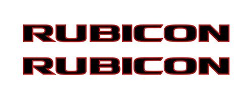 2 pec Jeep wrangler rubicon 10A style 2 color hood decal sticker pair black with red outline die cut