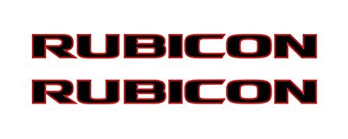 2 pec Jeep wrangler rubicon 10A style 2 color hood decal sticker pair black with red outline die cut