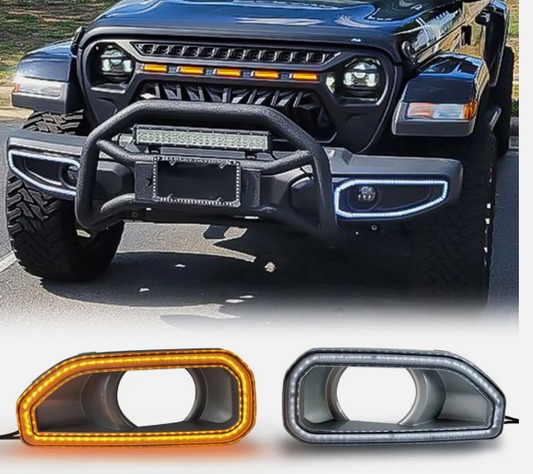 LED DRL Fog Light Cover For Jeep JL 2018 - 2025 (Korean version)