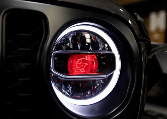 Hellcat Style RGB Head Light For Jeep Wrangler JL & Gladiator 2018 - 2025